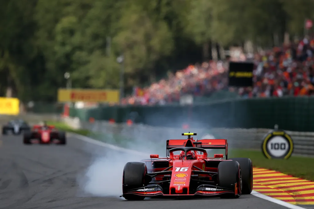 Forma-1, Charles Leclerc, Scuderia Ferrari, Belga Nagydíj, elfékezés 