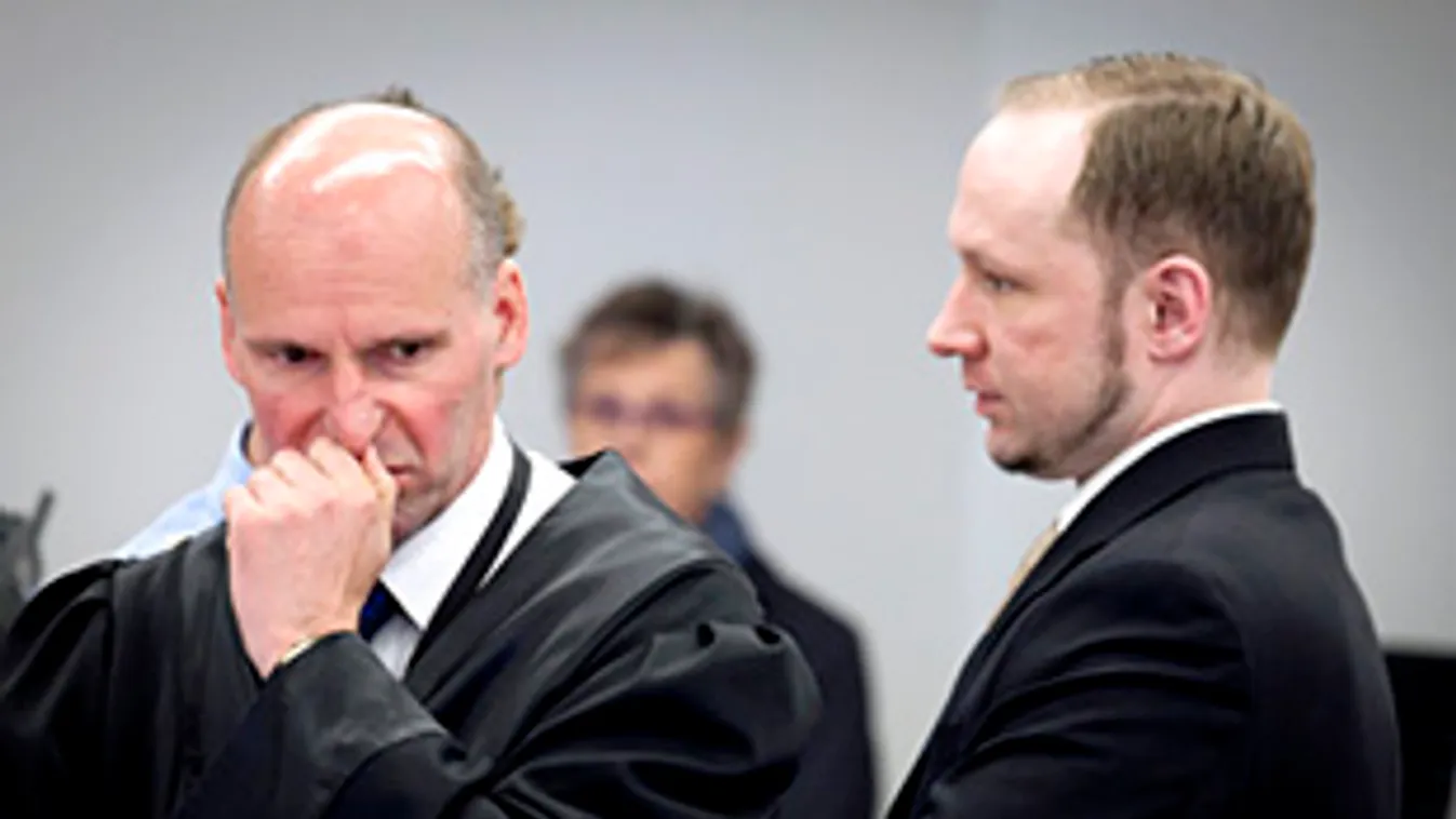 A norvég tömeggyilkos Anders Behring Breivik pere Osloban, Breivik és ügyvédje