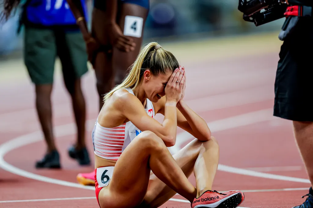 Atlétikai vb, Atlétikai Világbajnokság, World Athletics, Szabadtéri atlétikai világbajnokság, Budapest, 2023. 08. 23., női, 400 m, döntő, győztesek, Natalia Kaczmarek, Lengyel, Marileidy Paulino, Dominika, Sada Williams, Barbados 