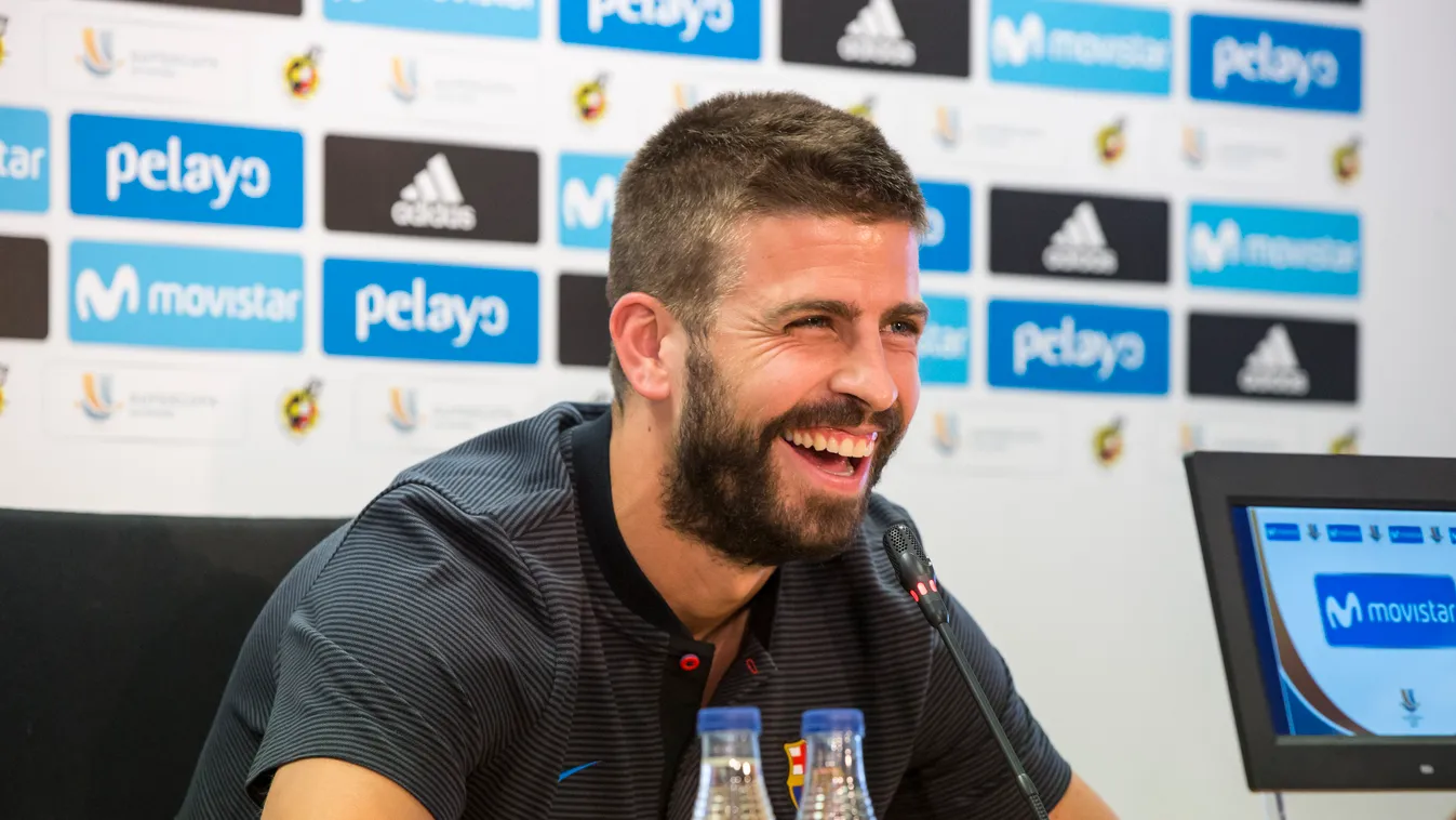 Press Conference - FC Barcelona - Spanish Supercup Gerard Pique Barcelona FC Barcelona sports city FC Barcelona - Real Madrid NurPhoto / Urbanandsport 