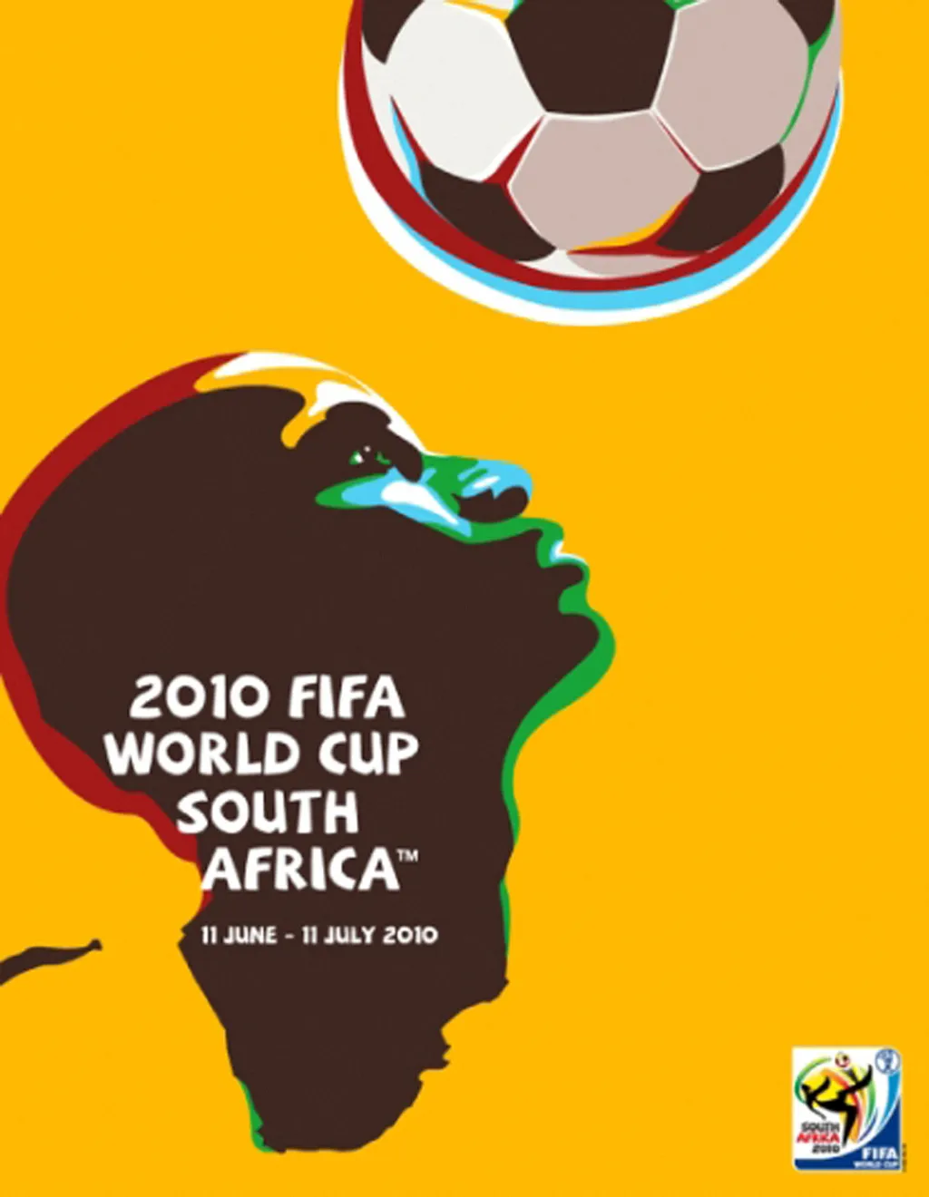 Labdarúgó-világbajnokság, labdarúgóvébé, futballvébé, labdarúgás, hivatalos plakát, poszter, 2010, Dél-afrikai Köztársaság 