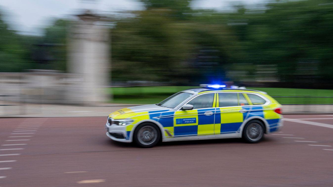 Brit rendőrautó, rendőrautó, Egyesült Királyság, illusztráció 