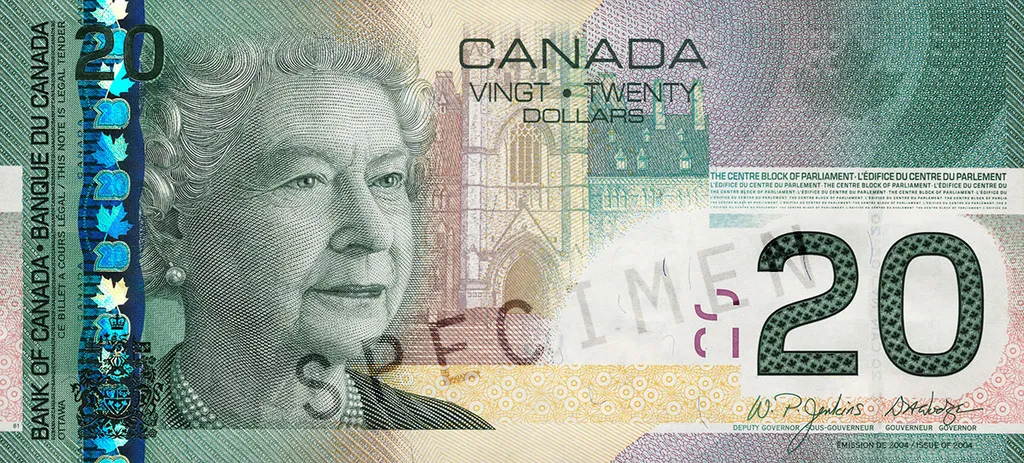 Bankjegyek, Banknote of 2004
Bank of Canada 20 Dollar note 