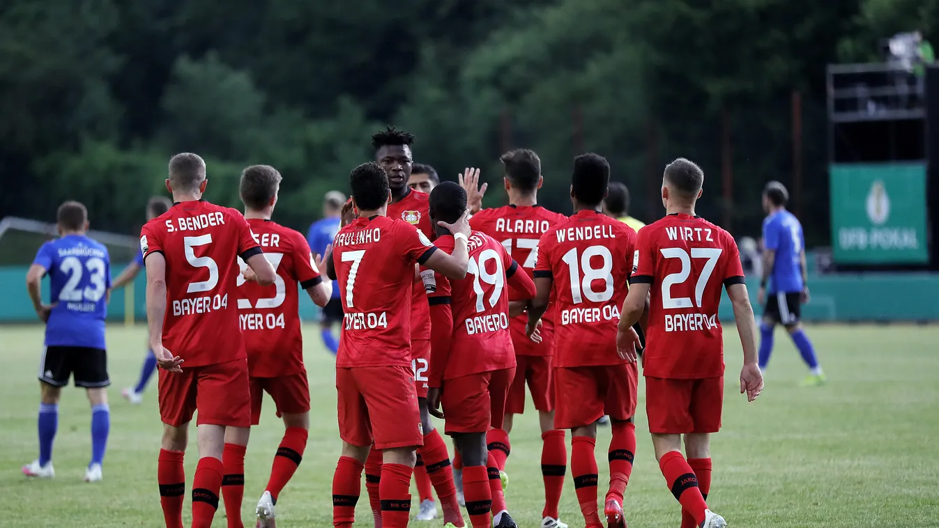 1. FC Saarbrücken - Bayer Leverkusen Sports soccer DFB-Polkal North Rhine-Westphalia Saarland lnw Cheers 