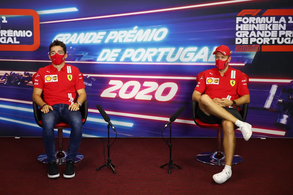 Forma-1, Portugál Nagydíj, csütörtök, Charles Leclerc, Sebastian Vettel, Ferrari 