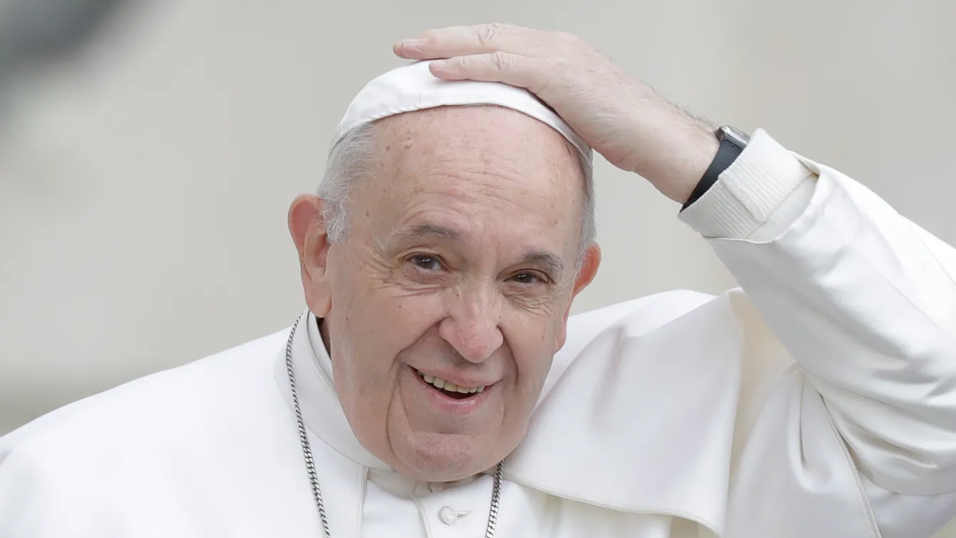 FERENC pápa 
Ferenc pápa a heti általános audienciájára érkezik a vatikáni Szent Péter téren 2019. március 27-én.
MTI/AP/Andrew Medichini 