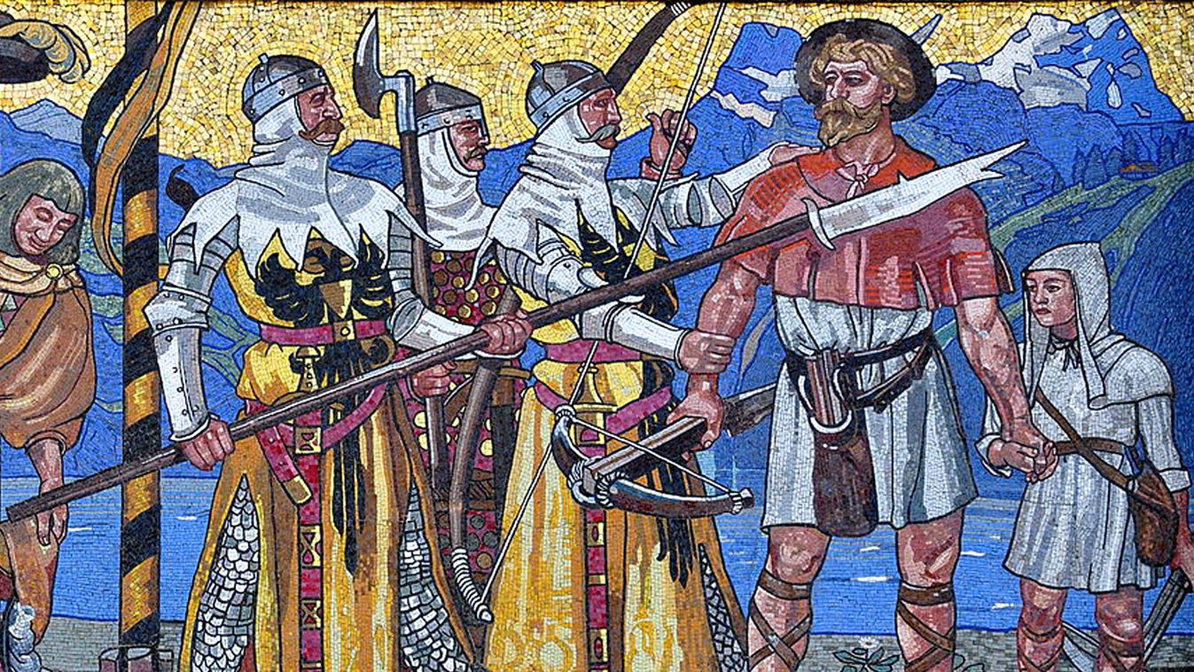 A mosaic of William Tell at the Swiss National Museum Tell Vilmos 