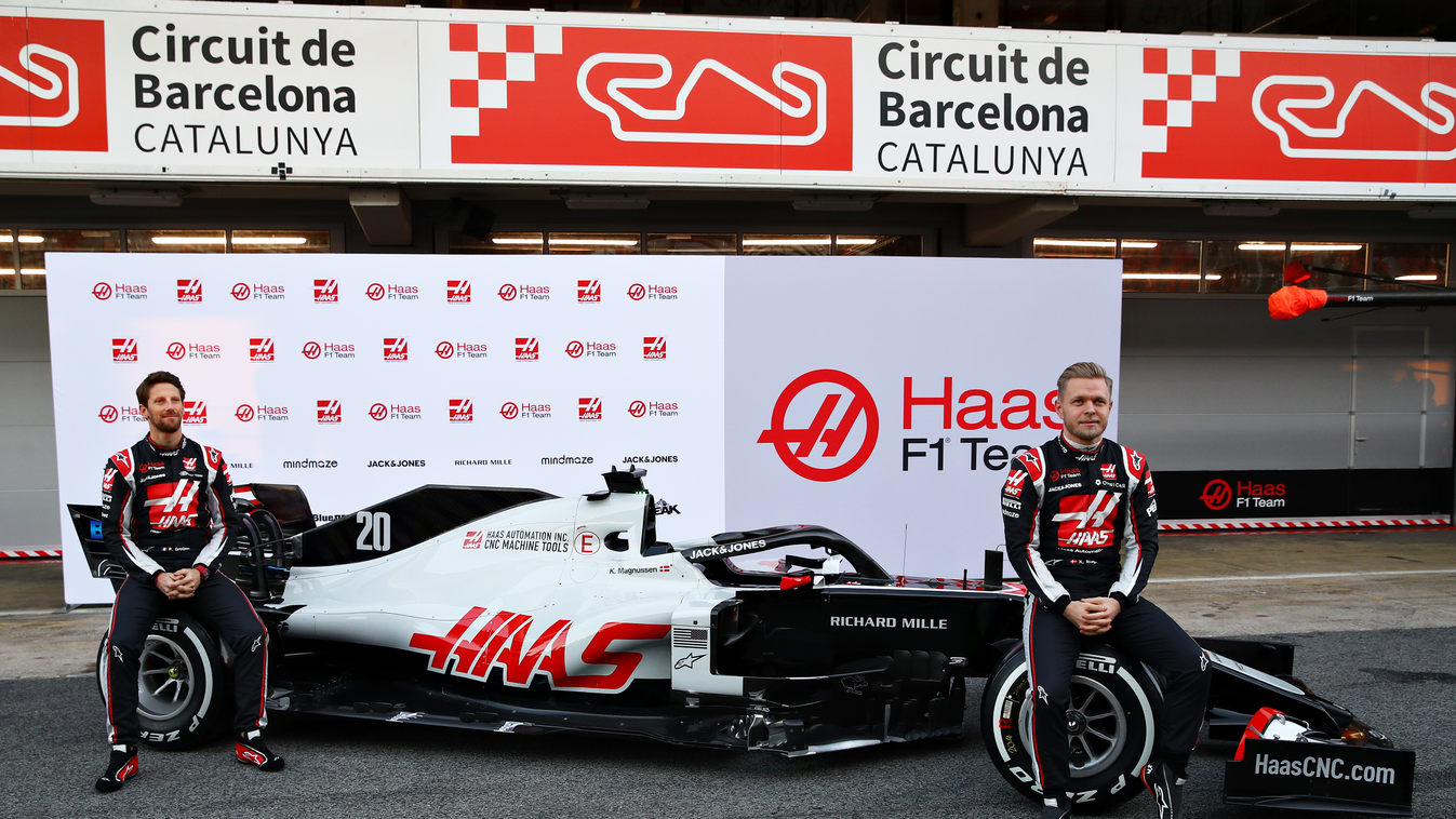 Forma-1, Haas VF-20, autóbemutató, teszt, Barcelona, Romain Grosjean, Kevin Magnussen 