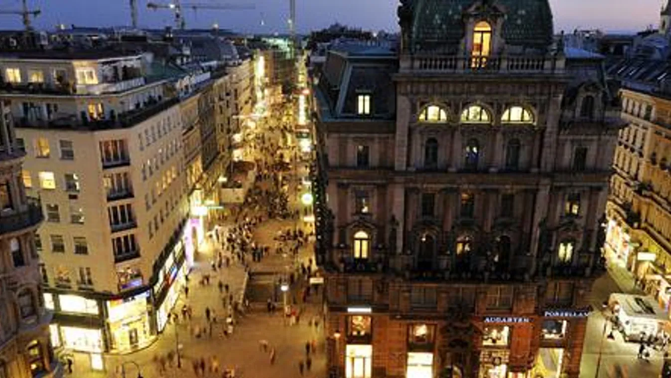 bécs, magyar cégek ausztriában, adófizetés, vállalkozások, ausztria, Bécs belvárosa kora este. 