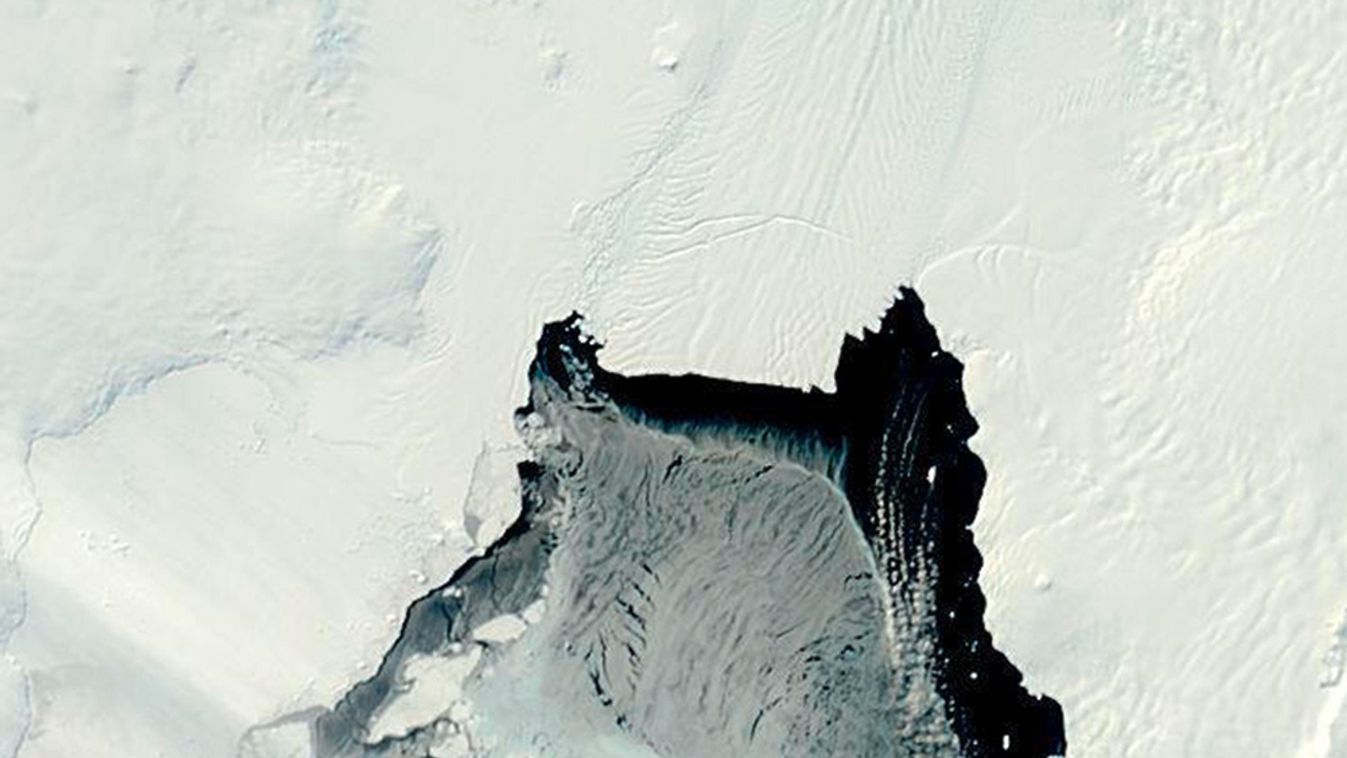Pine-szigeti gleccser, Antarktisz, jégleválás, NASA Terra MODIS műholdkép