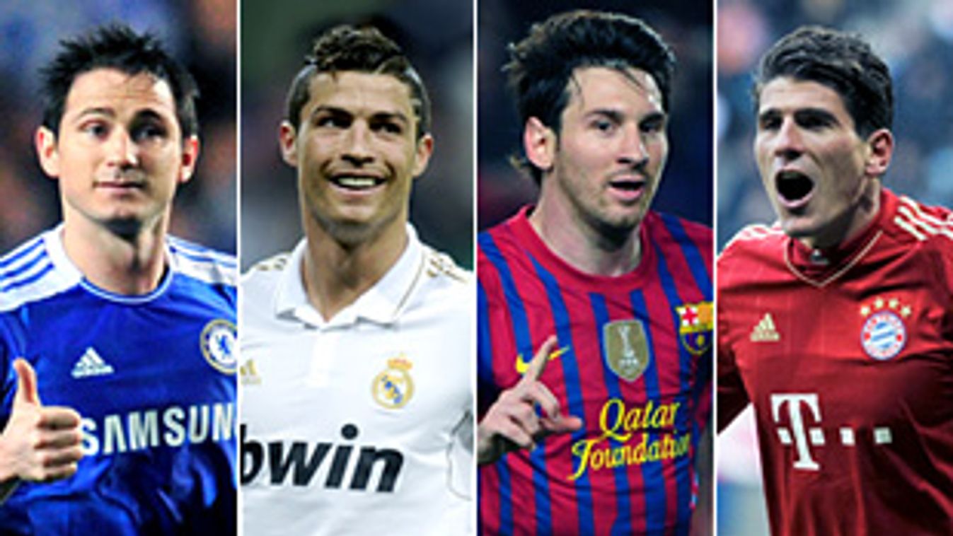 Frank Lampard, Cristiano Ronaldo, Lionel Messi, Mario Gomez montázs 