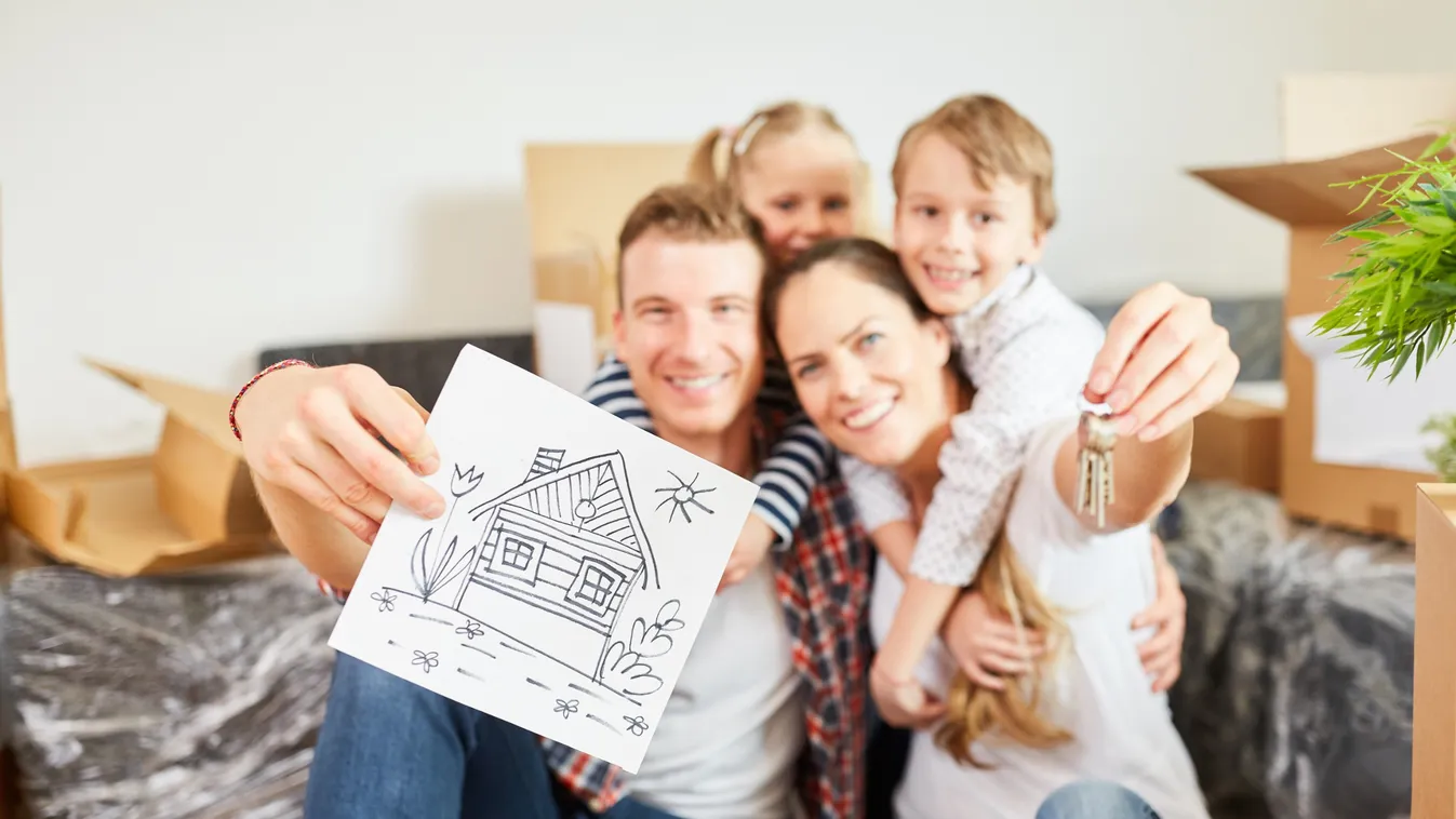family dream house picture drawing house parents children kids key keys relocation move in home boy girl apartment key single family home property house key painting building construction build architecture man woman house purchase apartment condo apartme
