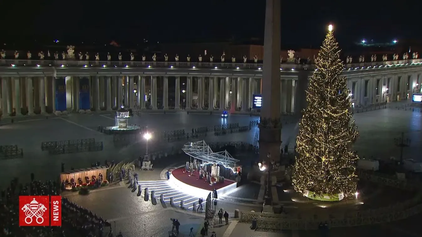 Vatikán, Szent Péter tér, karácsonyfa 