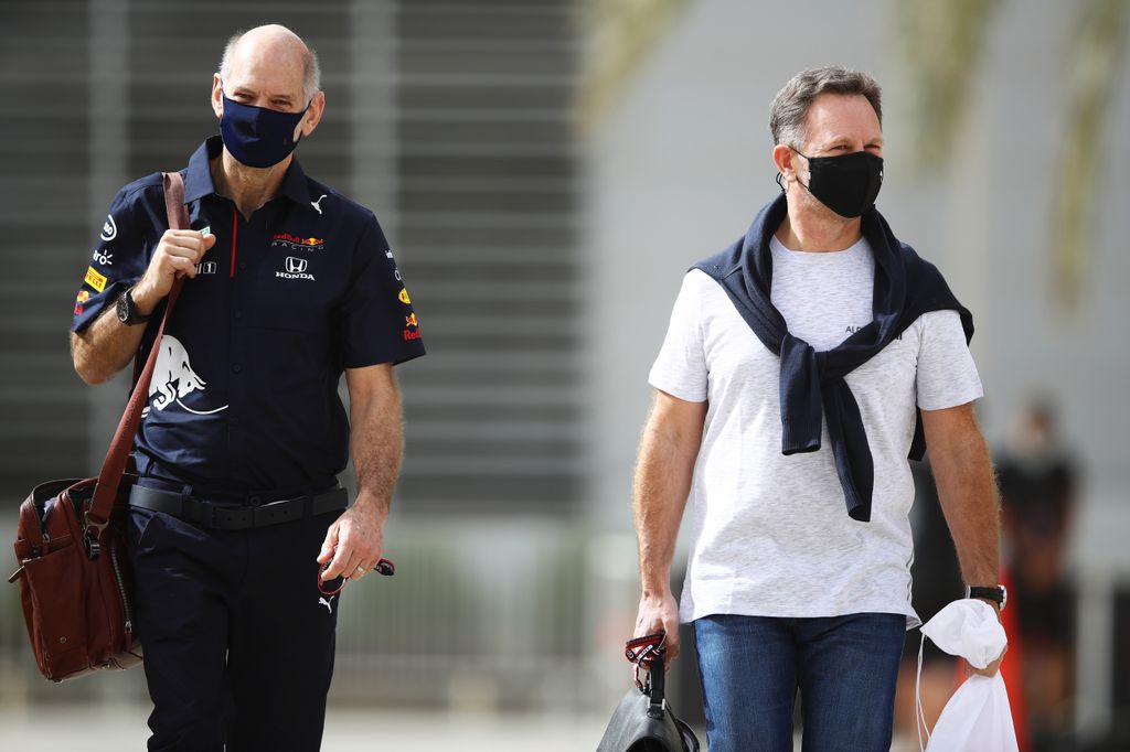 Forma-1, Adrian Newey, Christian Horner, Red Bull, Bahrein teszt 2. nap, 2021 