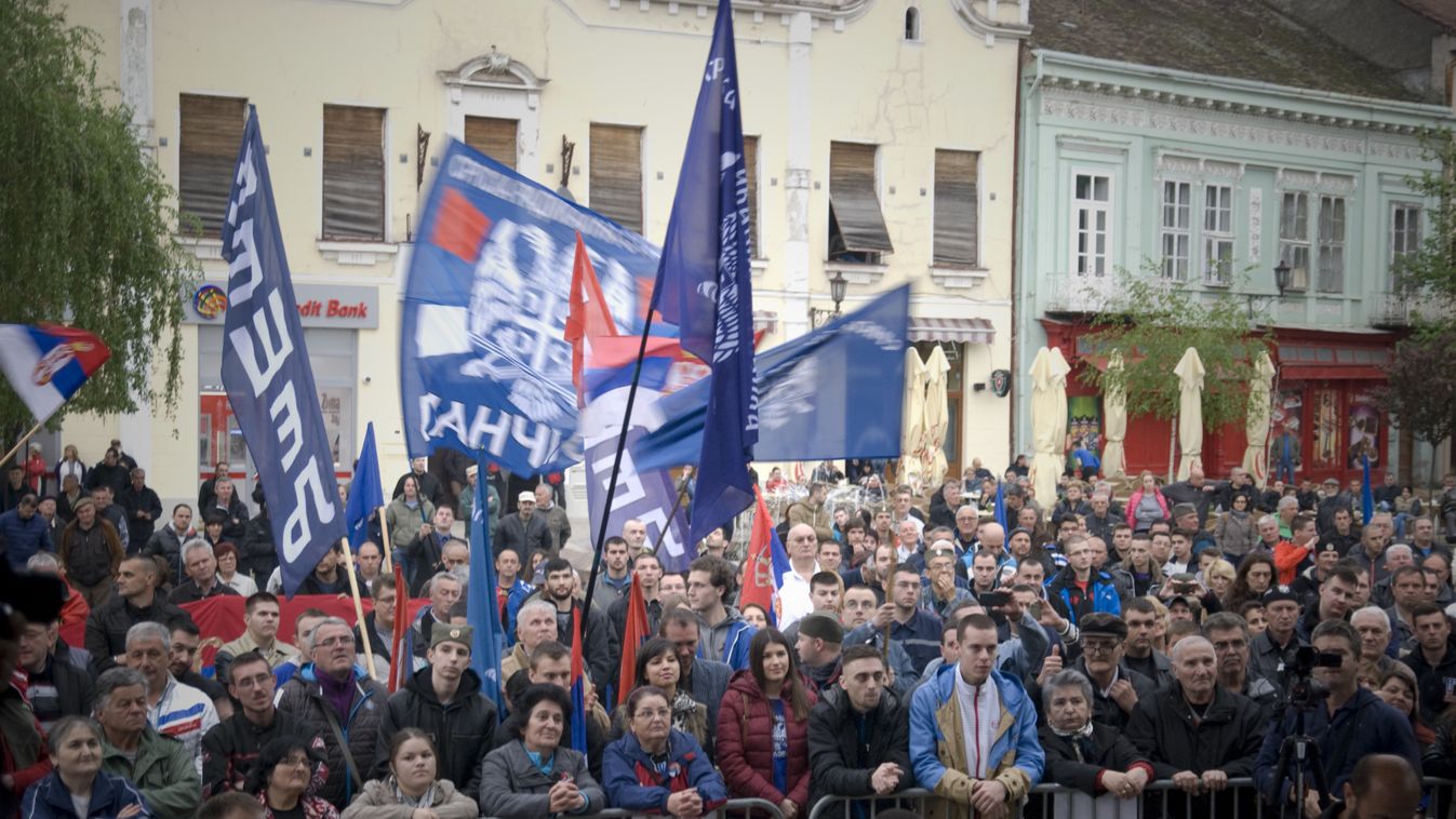 Serbia: Vojislav Seselj holds campaign rally in Vrsac SQUARE FORMAT 