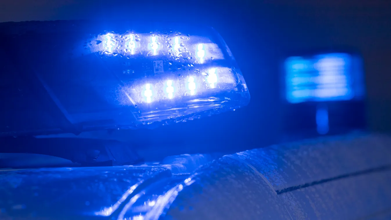 Police blue light Crime, Law and Justice police CRIME Emergencies --- Blue light Police operation Emergency Symbol image Symbol photo 