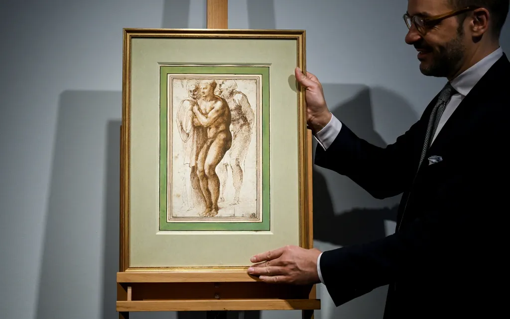 Michelangelo, árverés, rajz, párizs, kép, művészet, alkotás, aukció 