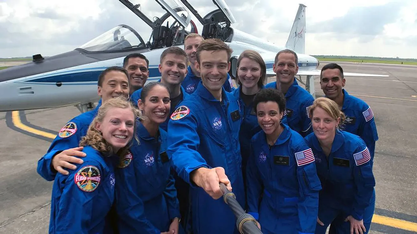 Square Horizontal In this photo obtained from NASA, the 2017 NASA astronaut candidates stop to take a group photo while getting fitted for flight suits at Ellington Field near NASA’s Johnson Space Center in Houston, Texas, on June 7, 2017.


After receivi