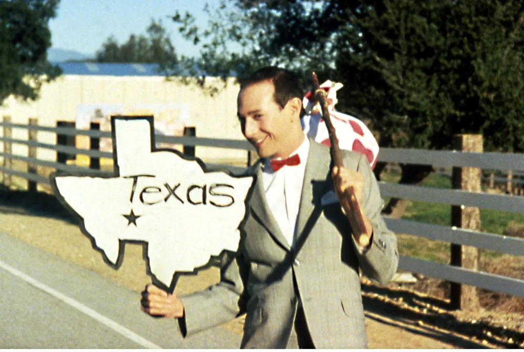 Pee Wee big adventure auto stop hitchhiking pouce thumb baluchon swage panneau pancarte Texas Horizontal BUNDLE BOARD 