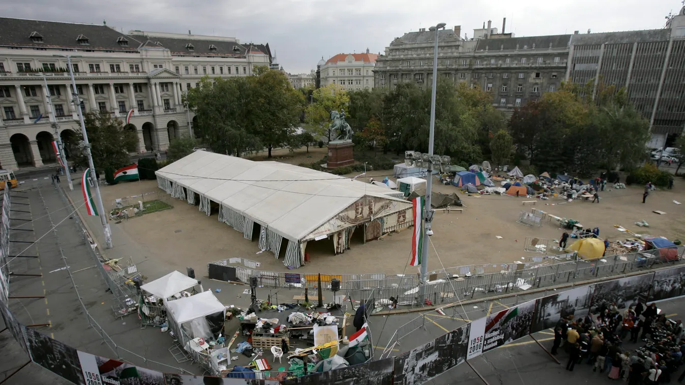 Kossuth tér, sátor, tüntetés 