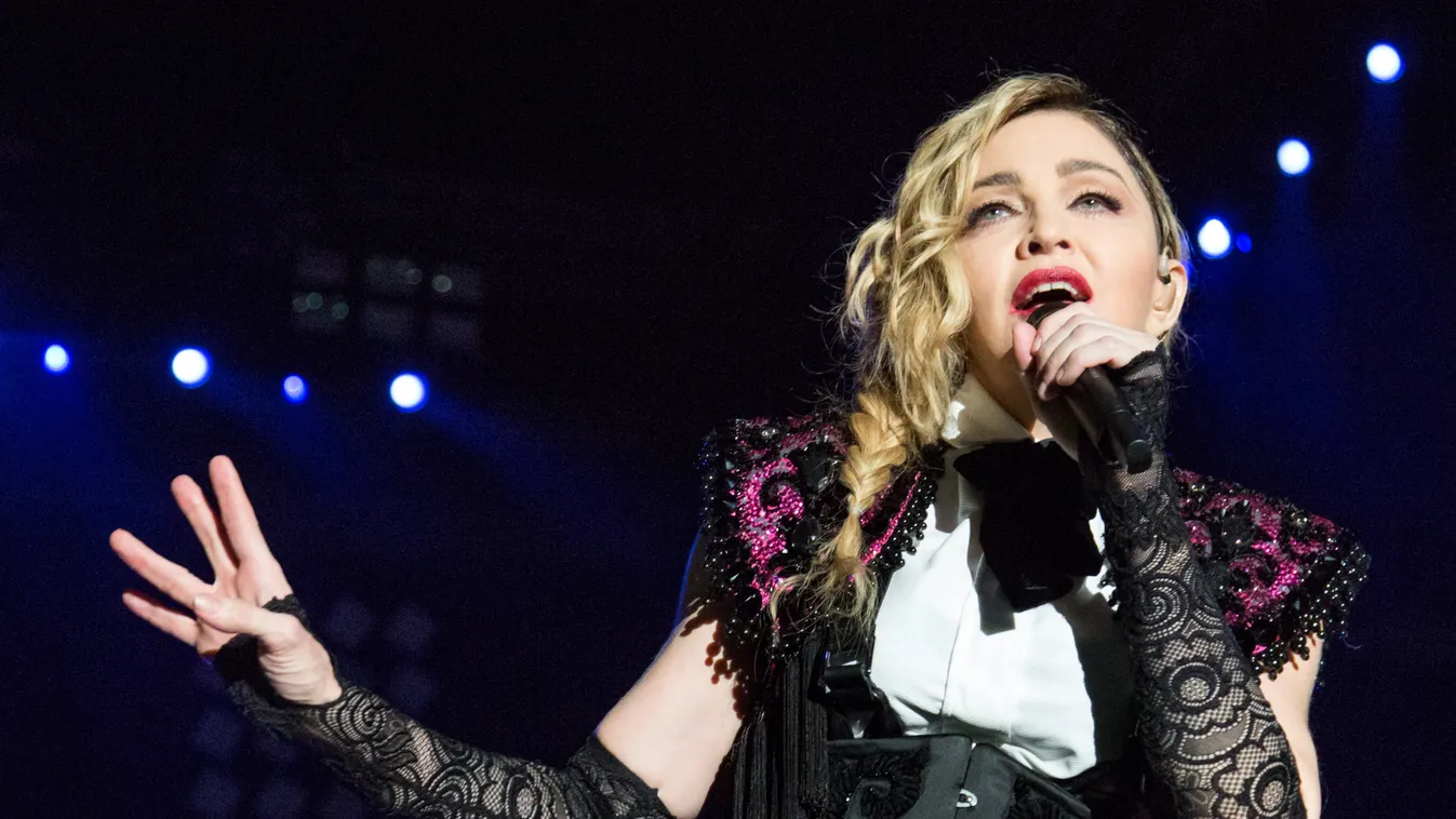 Madonna sexes up Hong Kong concert on world tour China Chinese Hong Kong Madonna Ciccone concert world tour star celeb celebrity SQUARE FORMAT American singer Madonna Ciccone performs at a concert during The Rebel Heart World Tour in Hong Kong, China, 17 