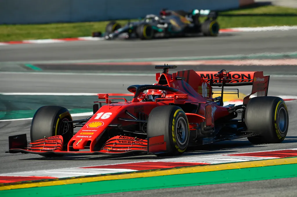 Forma-1, Charles Leclerc, Scuderia Ferrari, Lewis Hamilton, Mercedes-AMG Petronas, Barcelona teszt 6. nap 