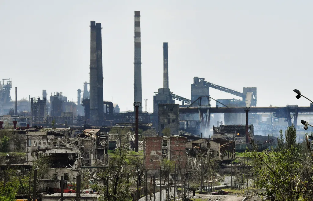 ukrán válság 2022, orosz, ukrán, háború, Ukrajna, Mariupol, Azovstal acélgyár 