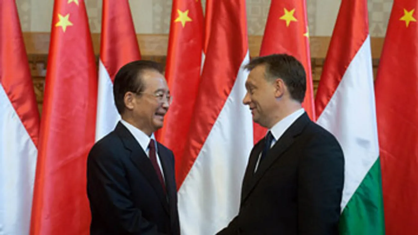  Orbán Viktor miniszterelnök (j) fogadja a hivatalos magyarországi látogatáson tartózkodó Ven Csia-pao (Wen Jiabao) kínai kormányfőt 

