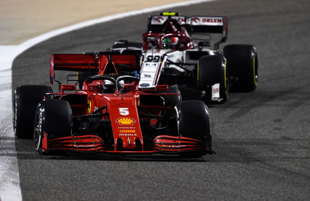 Forma-1, Bahreini Nagydíj, Sebastian Vettel, Antonio Giovinazzi 