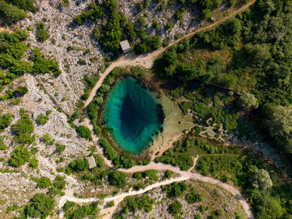 Horvátország, cetina, tó, 