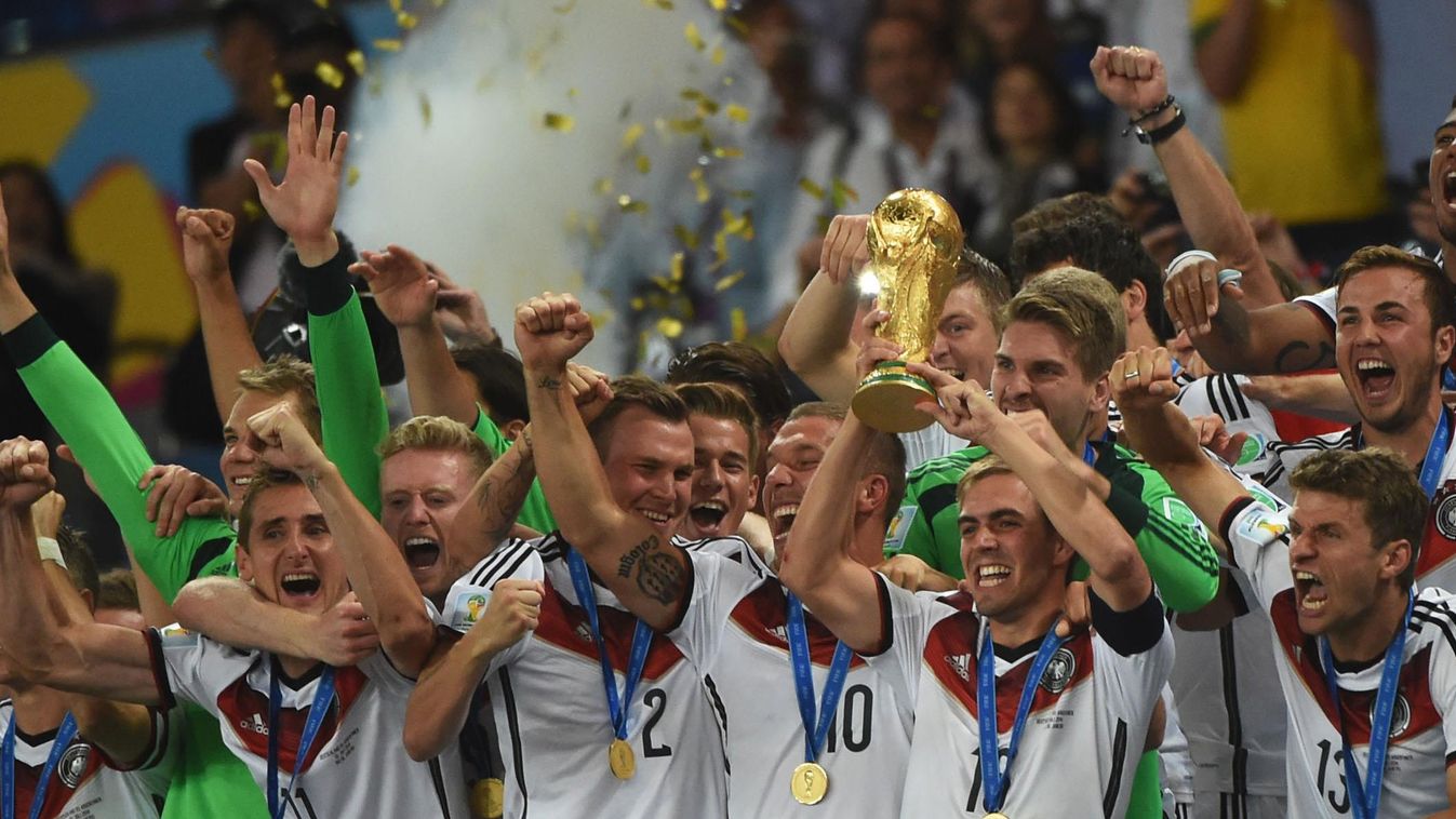 vb 2014 döntő, foci, németország - argentína, ünneplés, világbajnok 