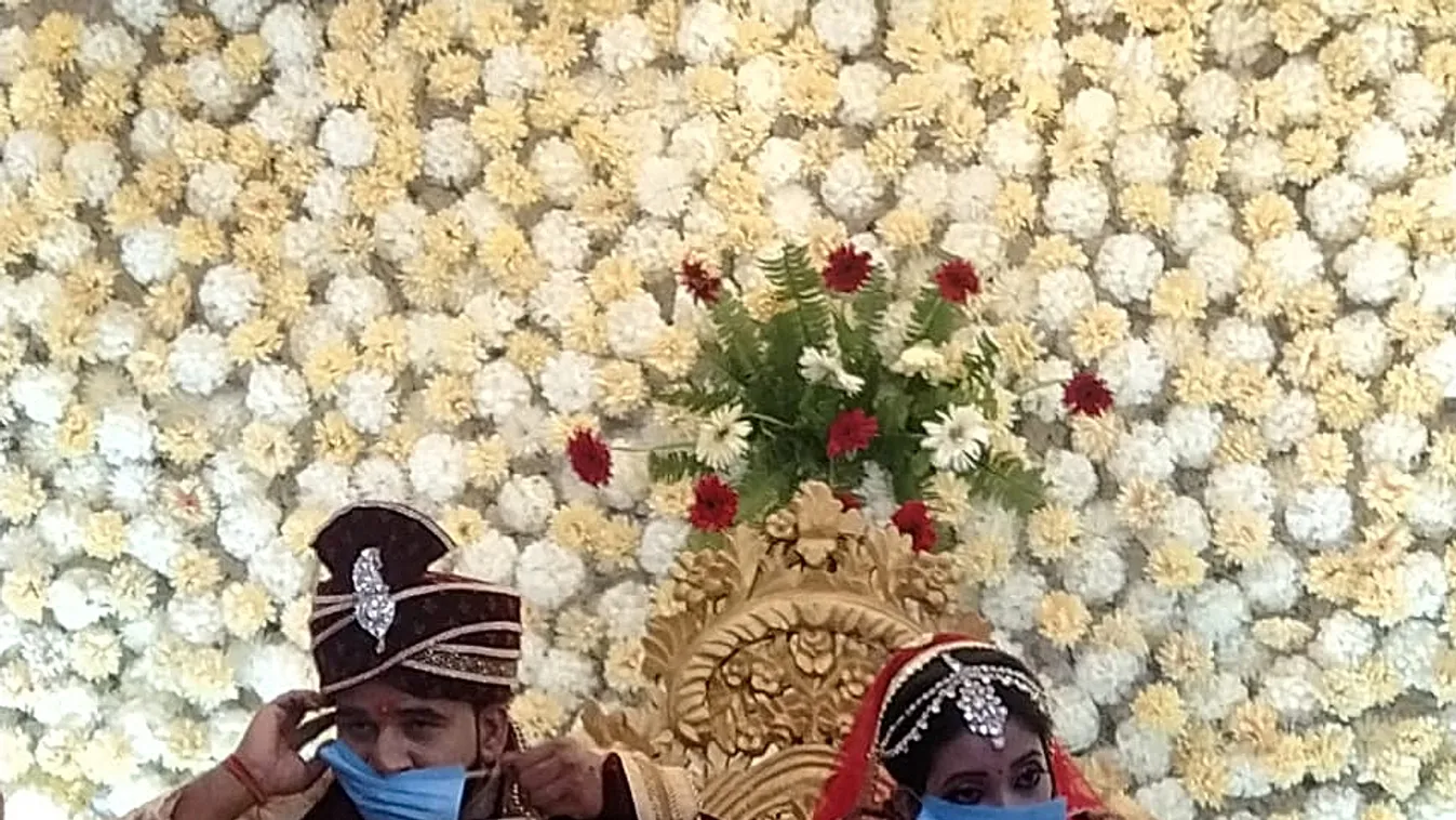esküvő India maszk koronavírus 