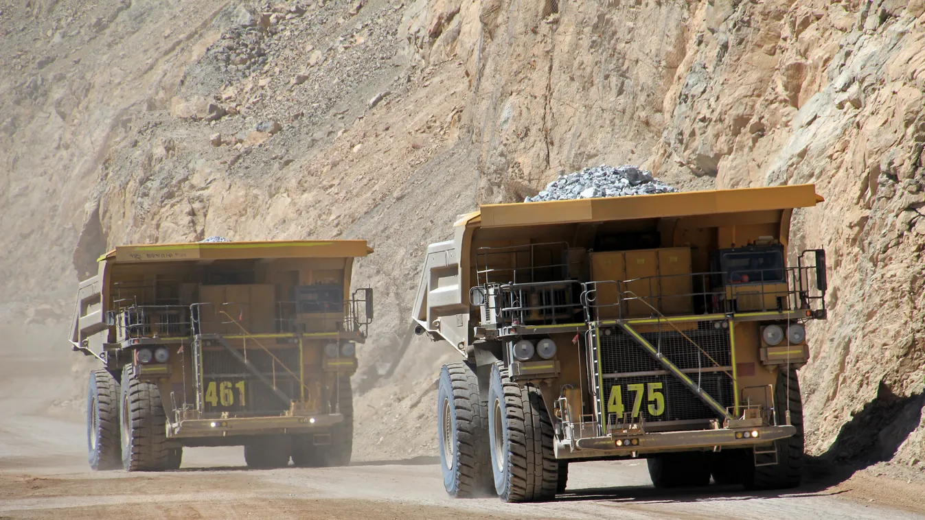 Truck at Chuquicamata, world's biggest open pit copper mine, Calama, Chile Atacama desert 