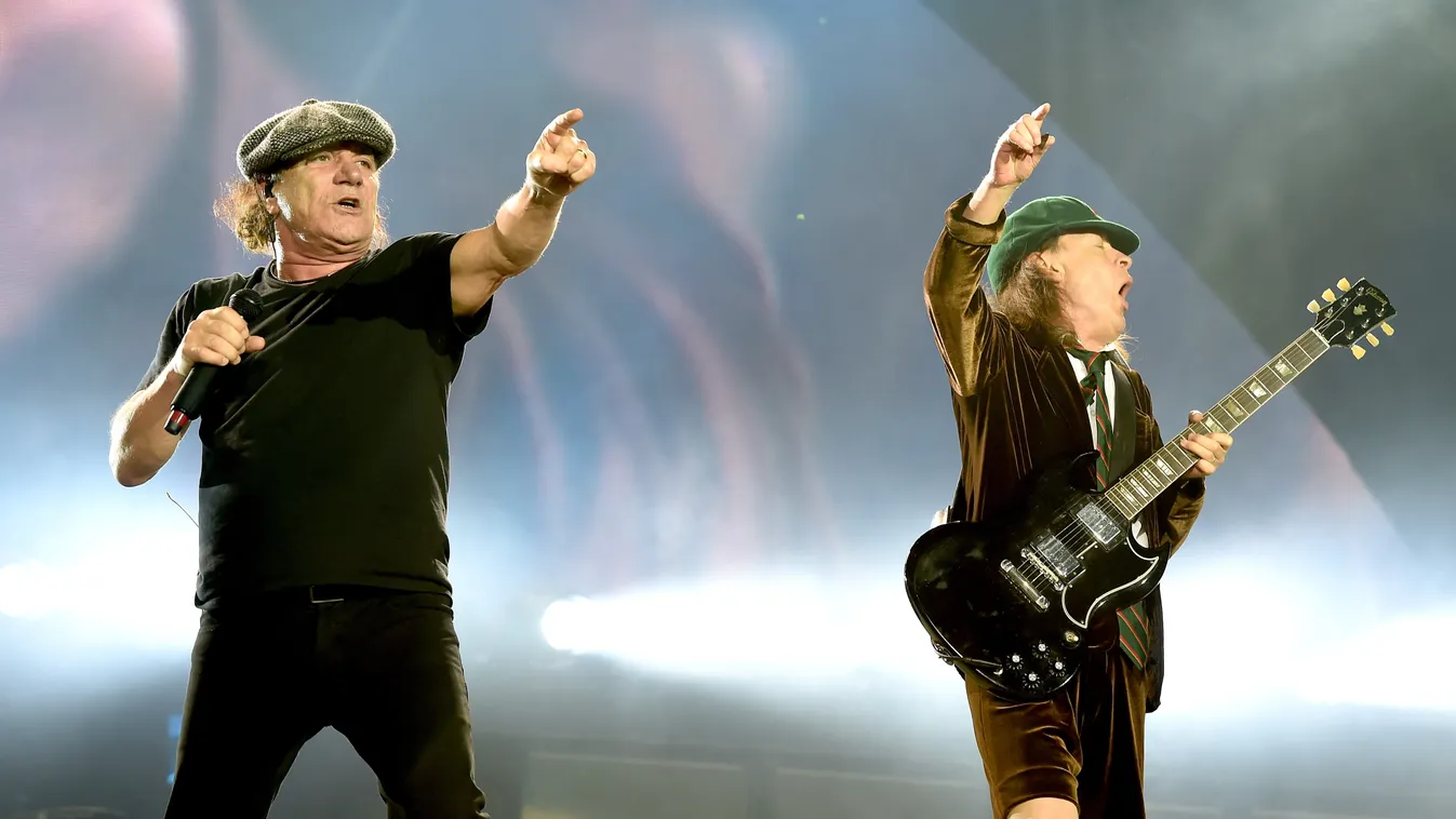 AC/DC Performs At Dodger Stadium GettyImageRank2 Performance HORIZONTAL Musician USA STADIUM California City Of Los Angeles SINGER MUSIC Dodger Stadium Photography Brian Johnson - Musician Arts Culture and Entertainment Celebrities Angus Young - Guitarist