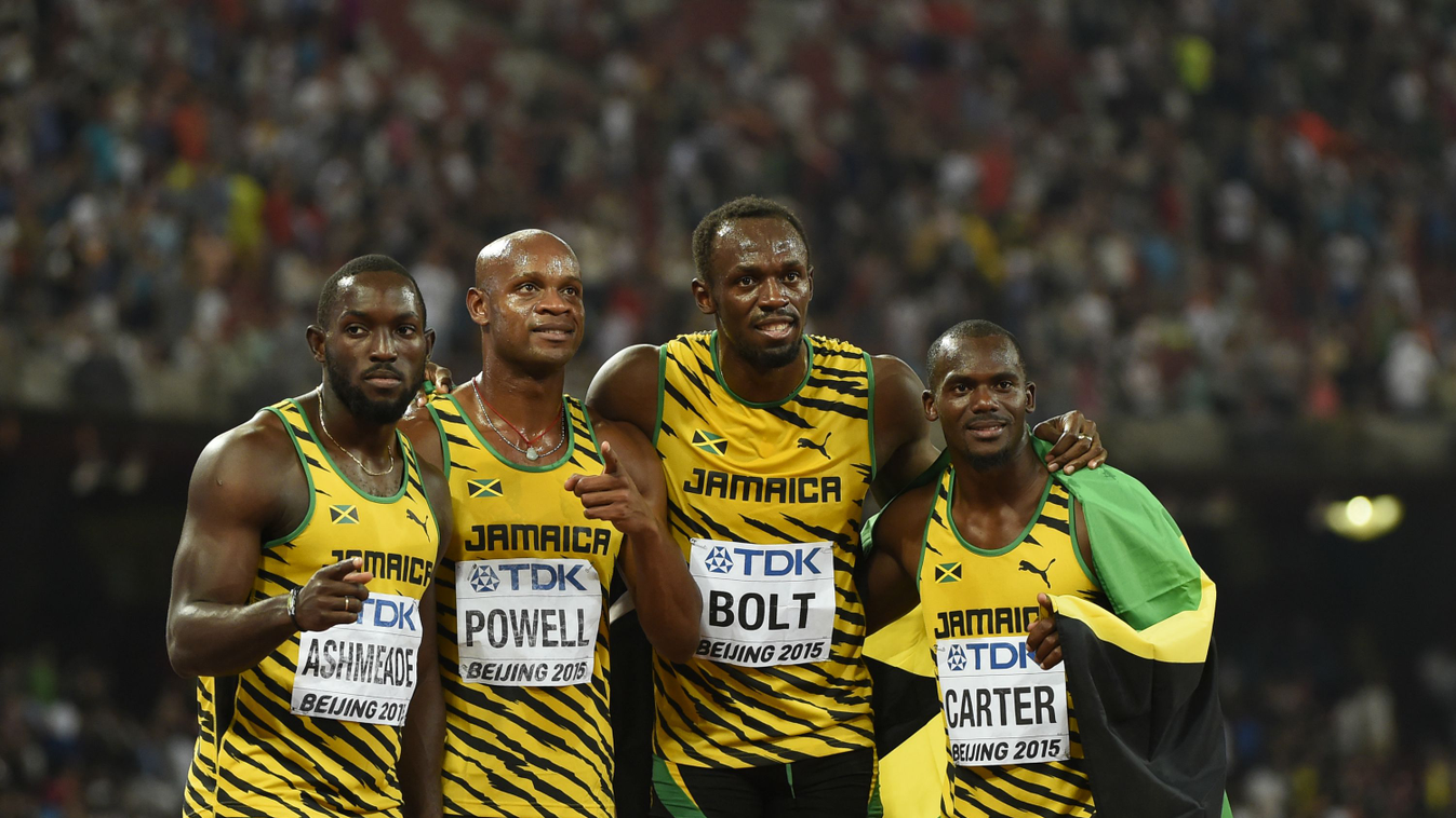 a jamaicai 4x100-as váltó Usain Bolt 