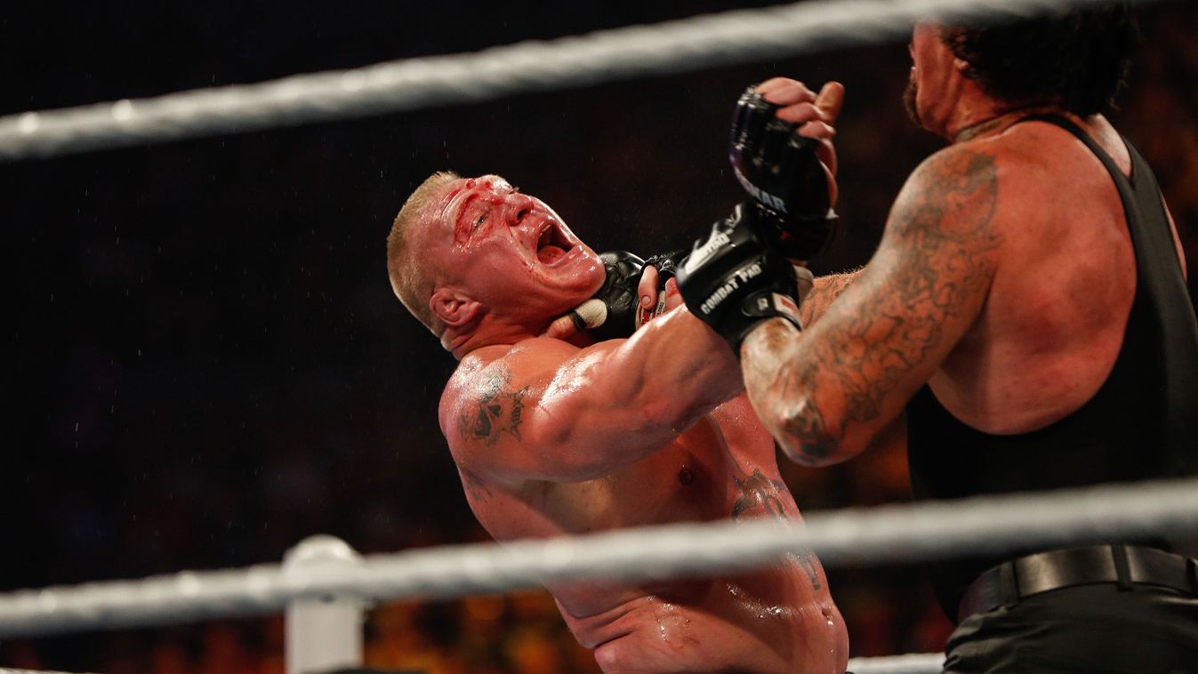 WWE SummerSlam 2015 GettyImageRank3 HORIZONTAL USA New York City Arts Culture and Entertainment Celebrities 2015 Brock Lesnar The Undertaker BATTLE Barclays Center - Brooklyn PersonalitySubmit FeedRouted_NorthAmerica WWE SummerSlam 2015 