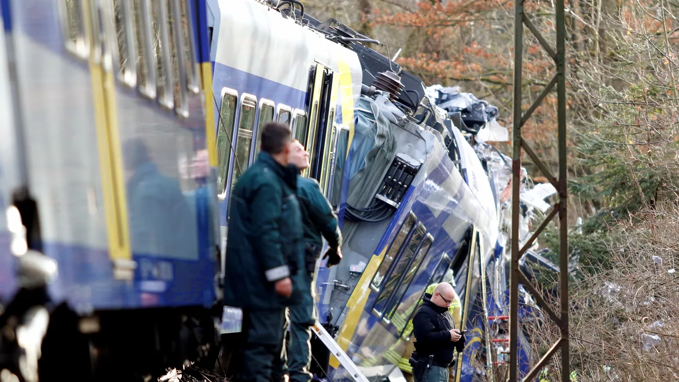 Four dead, 150 injured in southern German train collision SQUARE FORMAT 