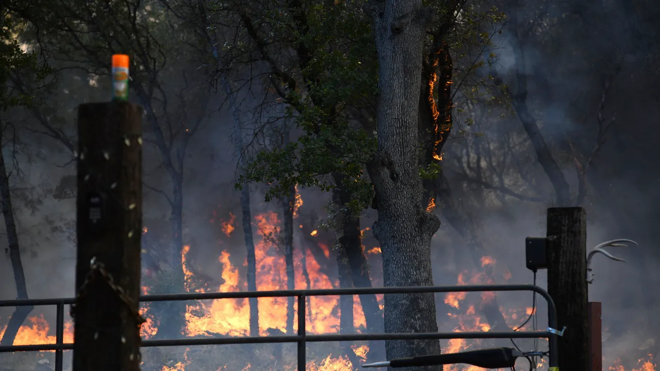 New York, 2022. július 1.
Erdőtűz pusztít a kaliforniai North San Juan település közelében 2022. június 28-án.
MTI/AP/The Union/Elias Funez 