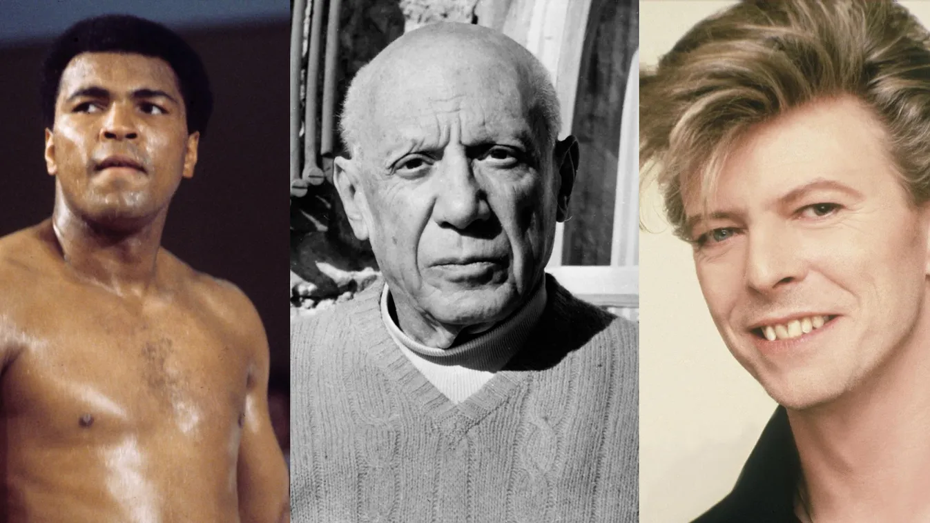 David Bowie, Pablo Picasso, Muhammad Ali 