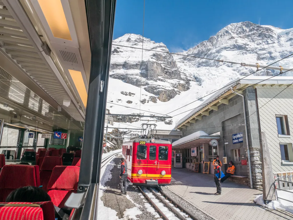 Jungfraujoch, vasútállomás, Svájc 