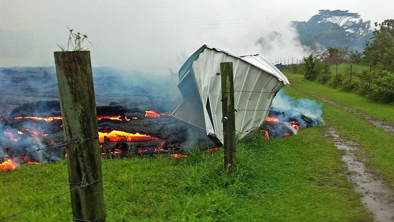 lángoló láva láva lávafolyam oszlop TÁRGY Pahoa, vulkán Kilauea 