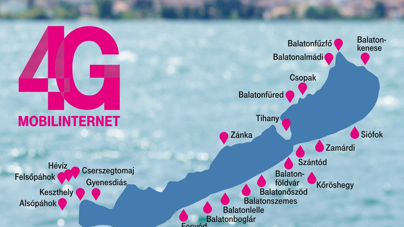 A Telekom 4G lefedettsége a Balatonnál 