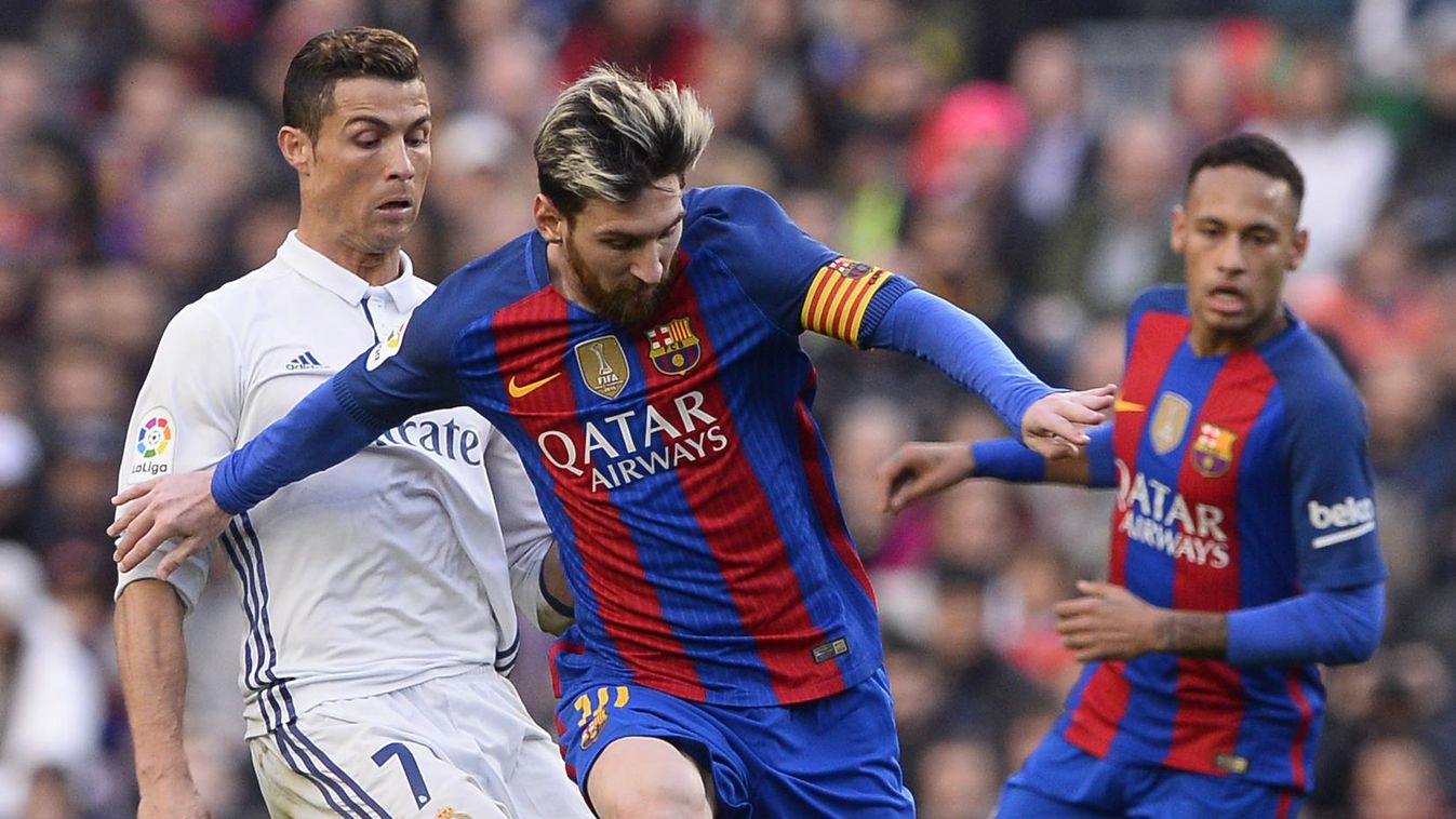 Cristiano Ronaldo (Real Madrid) és Lionel Messi (Barcelona), foci 