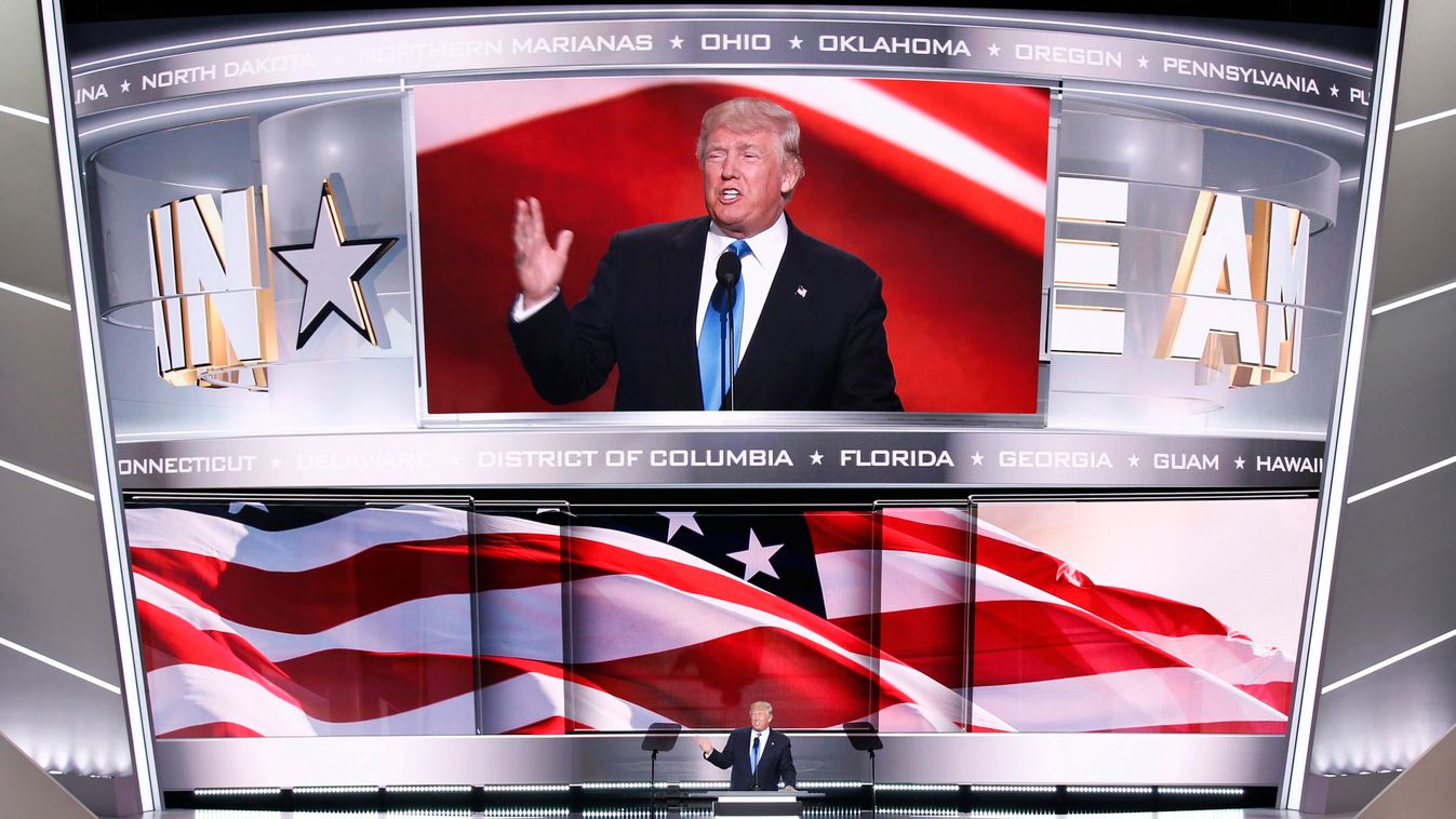 TRUMP, Donald, Donald Trump az amerikai Republikánus Párt várható elnökjelöltje, Cleveland, 2016. július 18.
Republikánus Párt négynapos elnökjelölt-állító konvenciója a Quicken Loans Arenában, az Ohio állambeli Clevelandben 