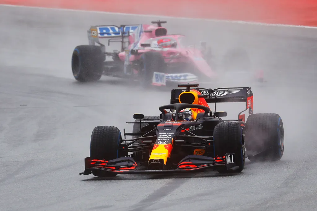 Forma-1, Max Verstappen, Red Bull Racing, Racing Point, Stájer Nagydíj, eső 