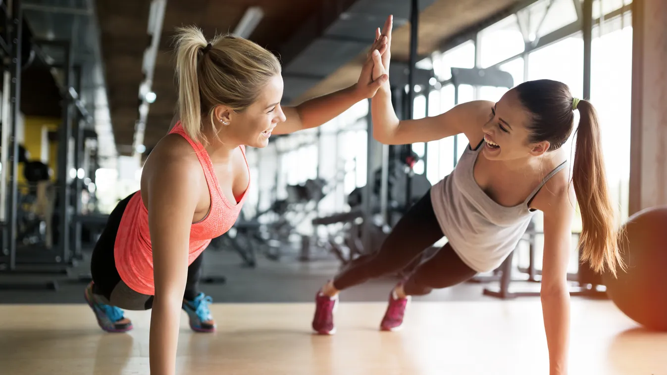 Beautiful women working out in gym Beautiful Number 5 Wellbeing Women Females Group Of People Sports Training Health Club Sports Clothing Relaxation Exercise Coach Young Adult Smiling Gesturing Aerobics Exercising Beauty Healthy Lifestyle Action Endurance