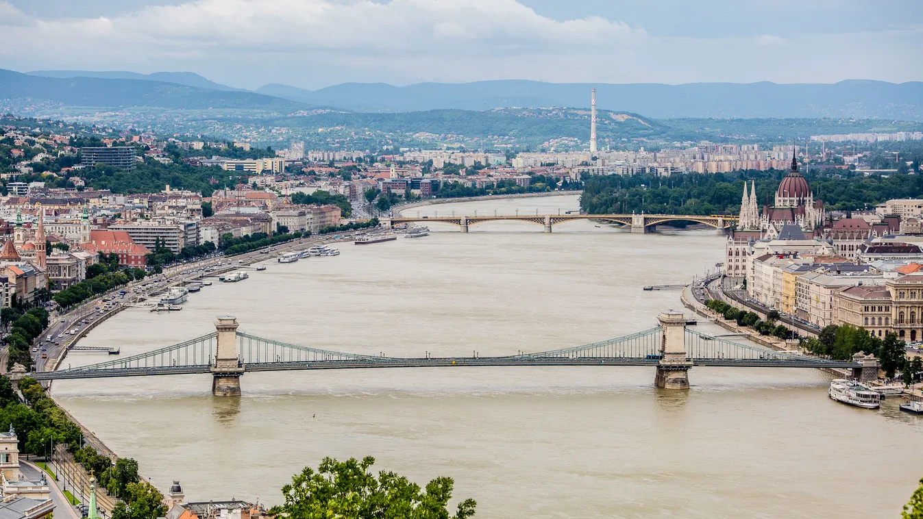 Budapest, város, látkép, belváros, Lánchíd 