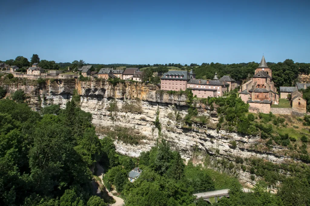 Bozouls, kisváros, település, Franciaország, kanyon, szikla, látványos 