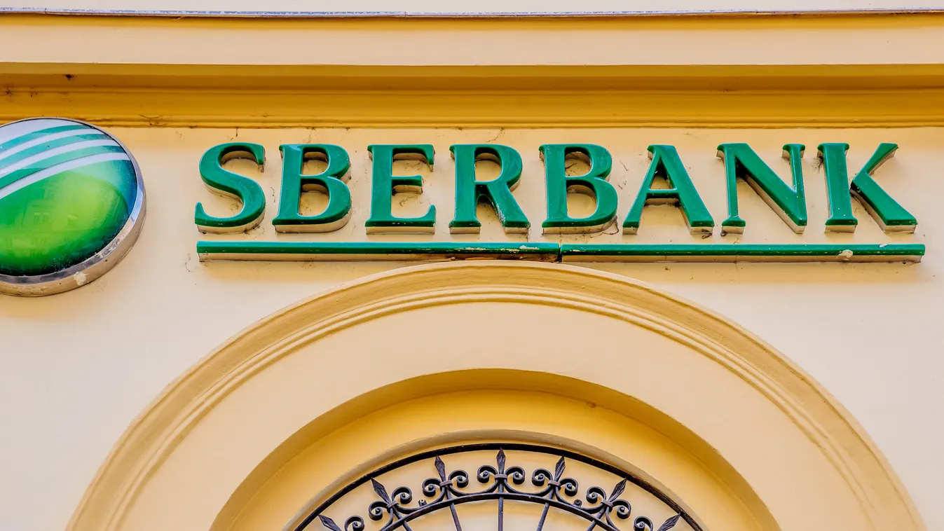 Sberbank, logó, épület, Budapest, Fehér Hajó utca, illusztráció 