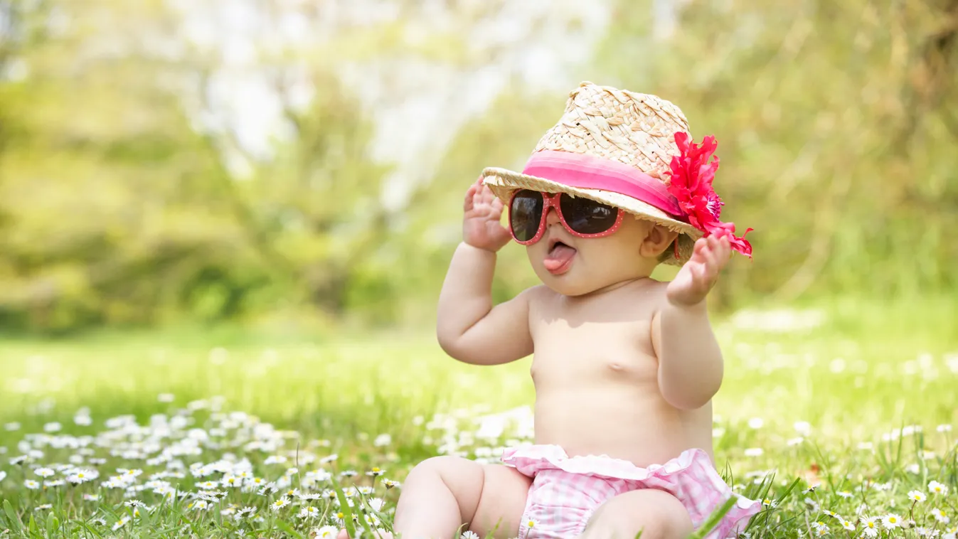 nap napsütés nyár meleg időjárás baba kisbaba napszemüveg 